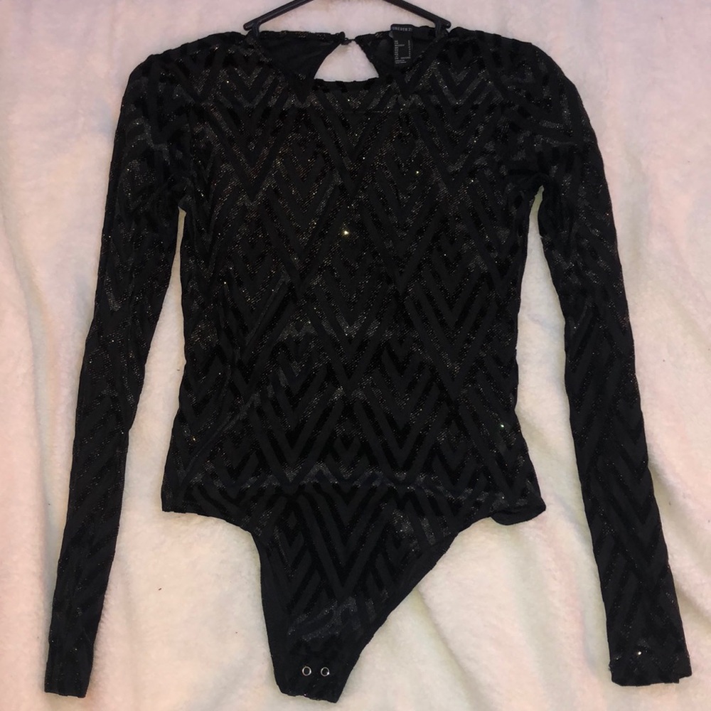 Black shimmering bodysuit